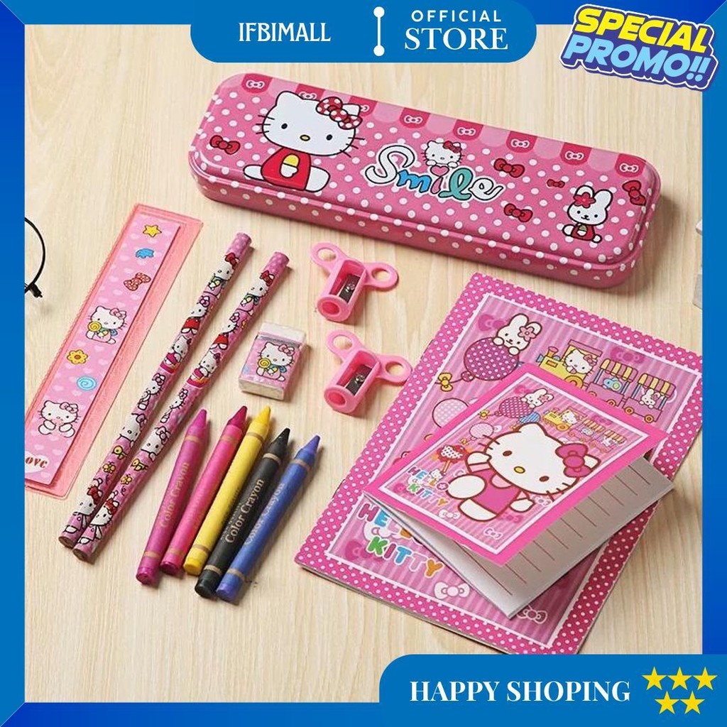 

Stationary Alat Tulis Set 14 In 1 / Paket Alat Tulis Anak Motif Kartun Karakter Lucu D Best Seller