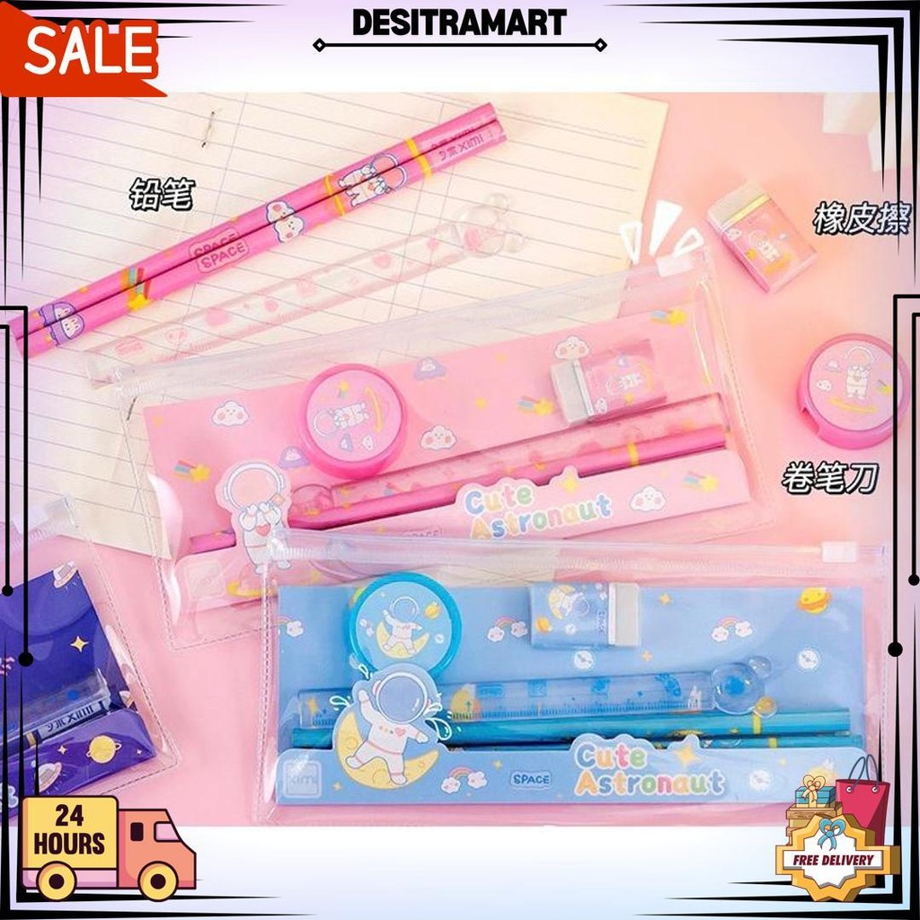 

G014 | Alat Tulis Lengkap Edisi Astronot | Gift Set | 6 In 1 D Cod