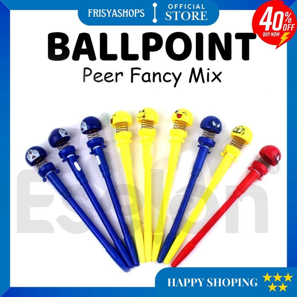 

12 Pulpen Gel Peer Emoticon / 1Pak Pulpen Gel Emoticon D Sale