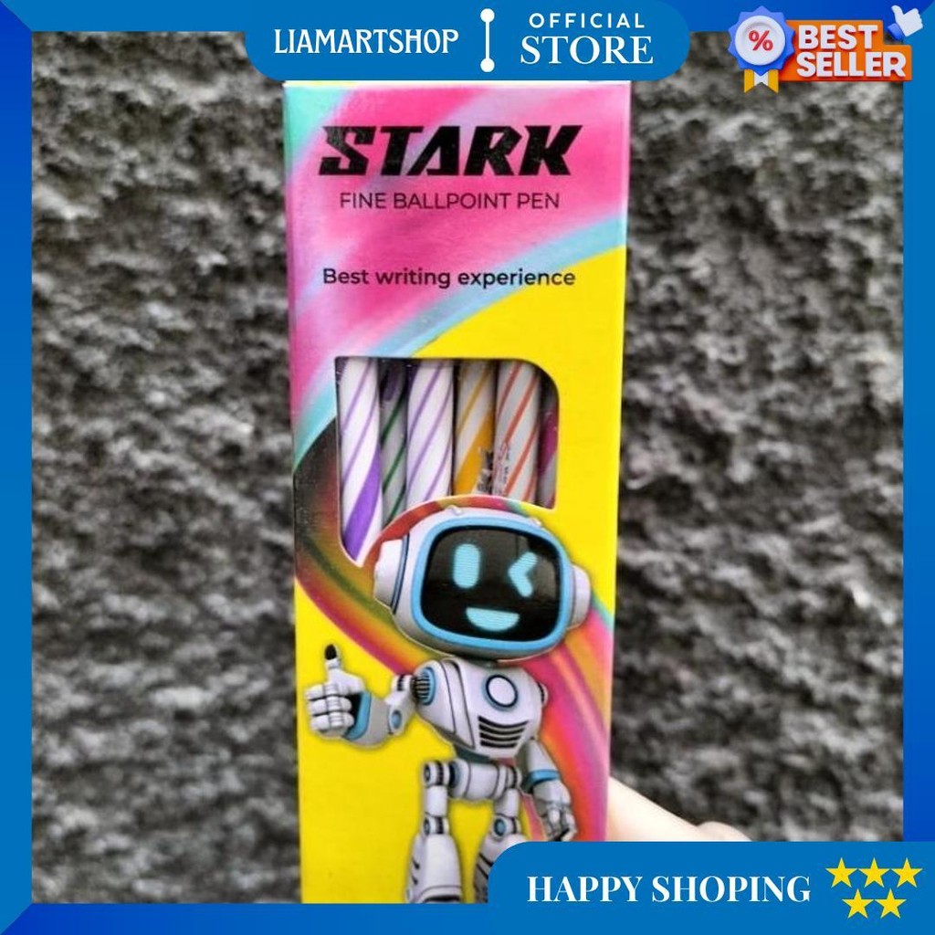 

[12Pcs/ Lusin] Pen Stark Ulir/ Kotak Robot/ Pulpen D Termurah