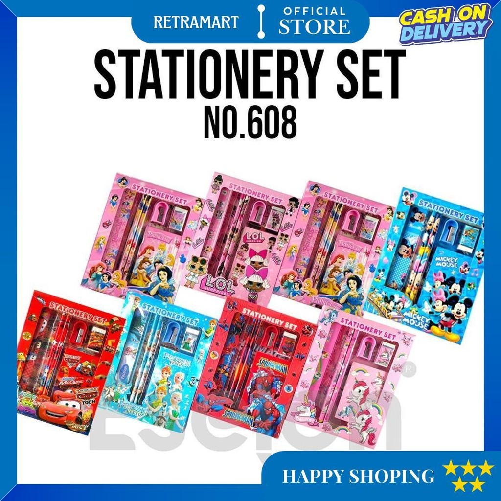 

Paket Alat Tulis 6In1 Notes /Alat Tulis Set Karakter / Stationery Set + Notes 608 D Termurah