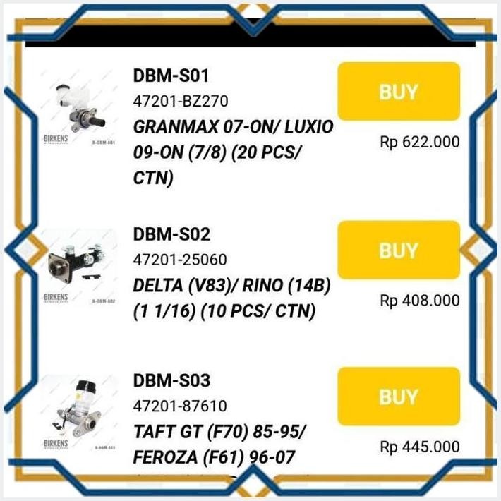 [MPS] MASTER REM RUMAH SENTRAL REM CENTRAL BM ASSY TAFT GT FEROZA BIRKENS