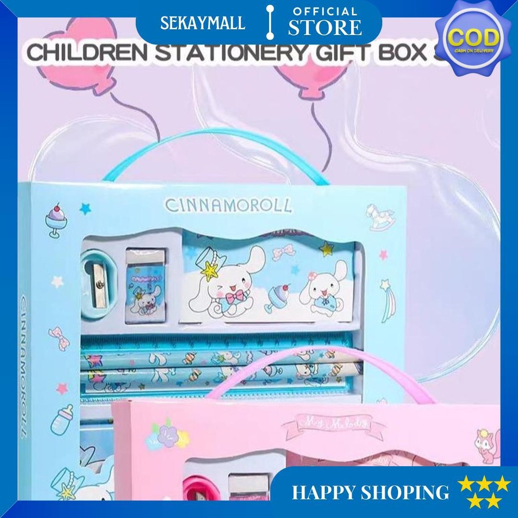 

(Cod) Set Alat Tulis/ Kotak Pensil Anak Set 7 In 1 Stationery Untuk Hadiah Anak Sekolah Sanrio/ Alat Tulis Set Kotak Pensil Karakter Kuromi/ Set Atk Lucu Dan Murah D Promo 4.4