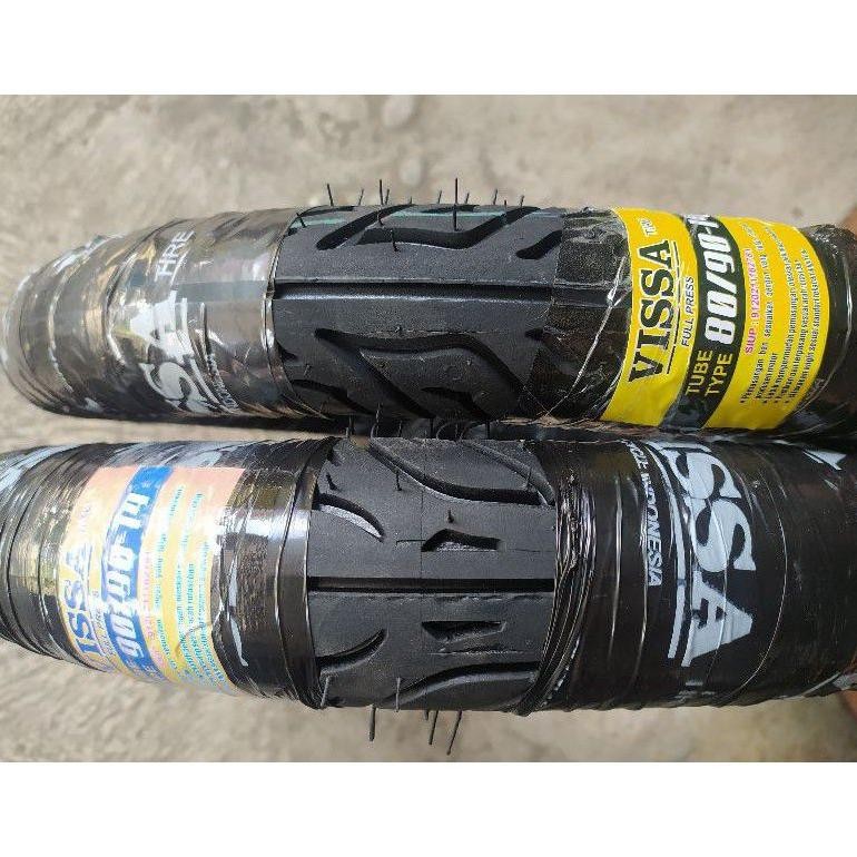 We69 Ban Baru murah ban metic set depan dan belakang buat mio, beat, vario, spin, Scoopy Lama Ukuran