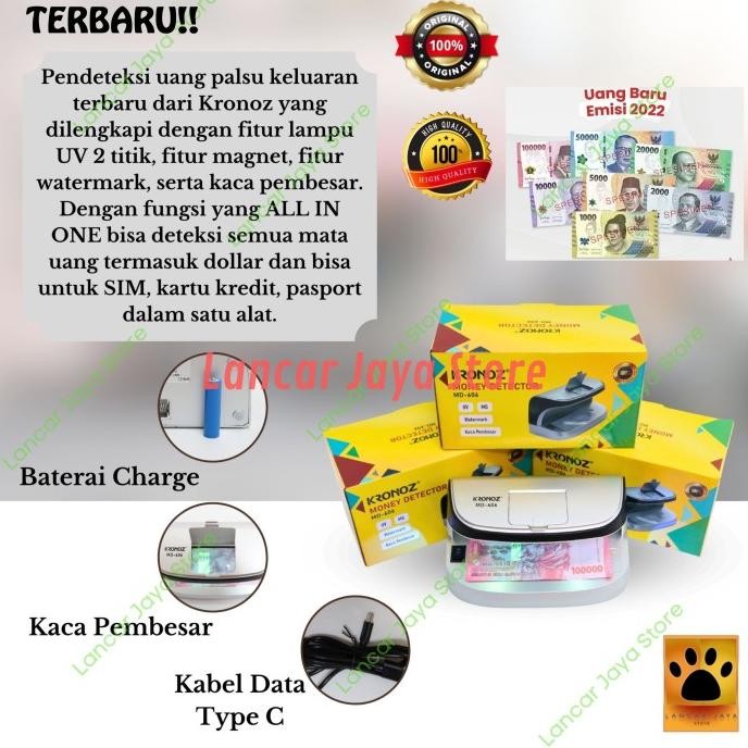 

Terlaris Money Detector Kronoz Alat Deteksi Uang Palsu / Pendeteksi Uang Palsu SALE