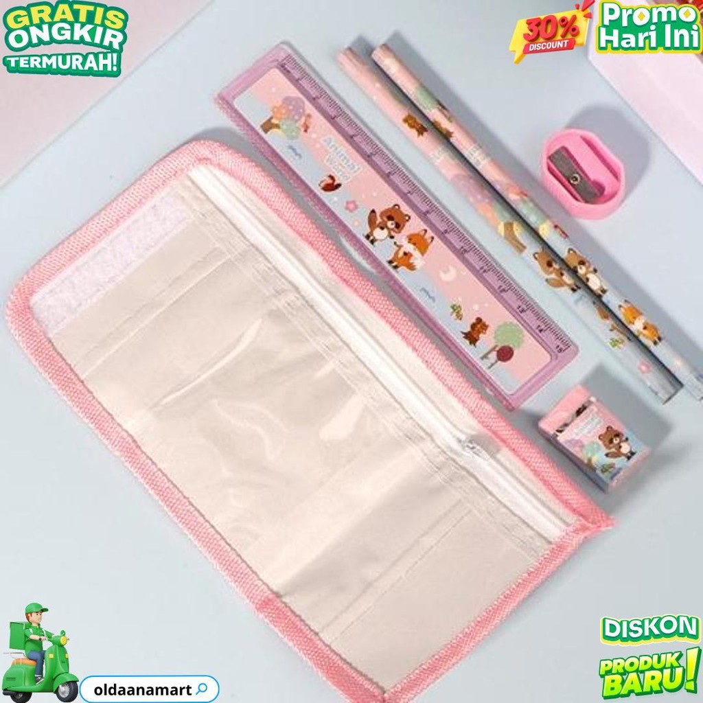 

Gratis Ongkir - S5926 Stationery Set / Alat Tulis Set 6 In 1 Hadiah Souvenir / Paket Alat Tulis + Dompet Anak / Alat Tulis Set Karakter D Gratis Ongkir