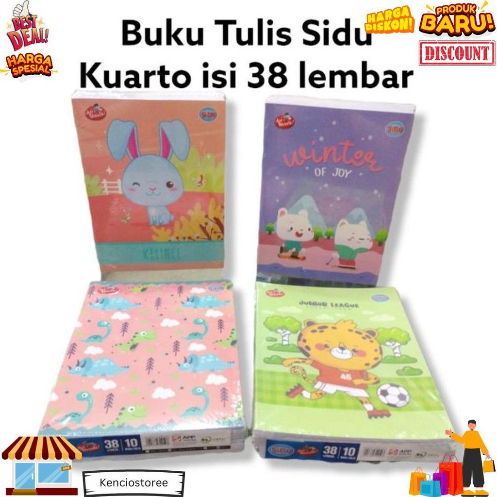 

Buku Tulis Sidu Kuarto Isi 38 Lembar (Per Pack) Tema & Motif Acak/Random D Cod