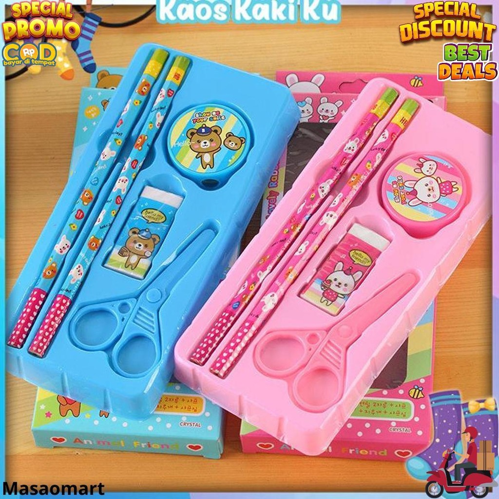 

Alat Tulis Stationary Sekolah Set Paket Alat Tulis 5 In1 Lengkap Kado Souvenir 1019 D Promo 4.4