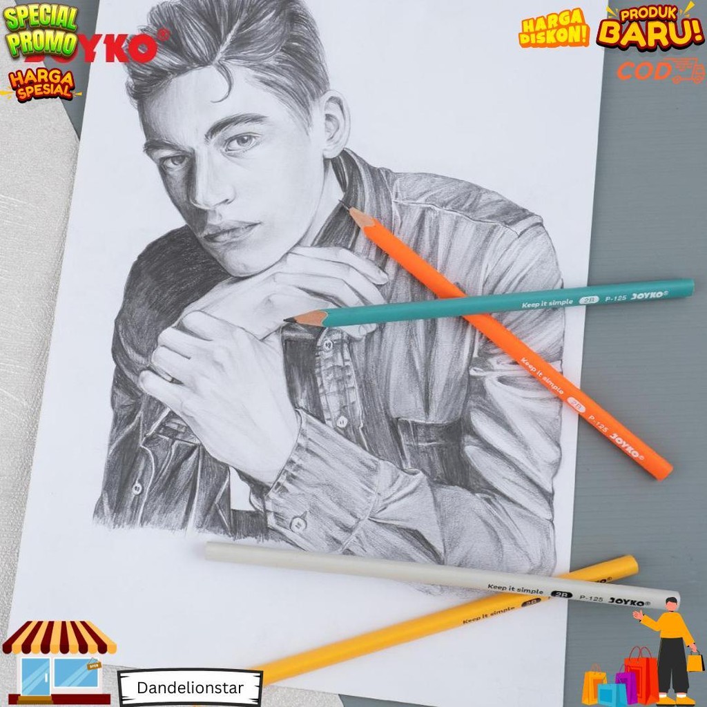 

Joyko Pencil Pensil Kayu Joyko 2B Komputer Ujian P-125 1 Lusin [12Pcs] D Cod
