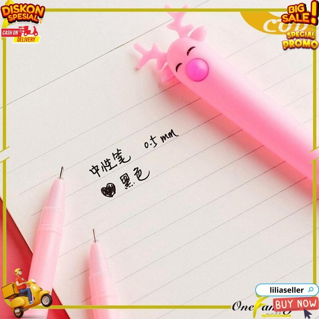 

One-A15 Pulpen Gel Karakter Lucu Set Isi 20Pcs Pena Free Zipper Pouch Tempat Pensil Transparan Murah D Gratis Ongkir
