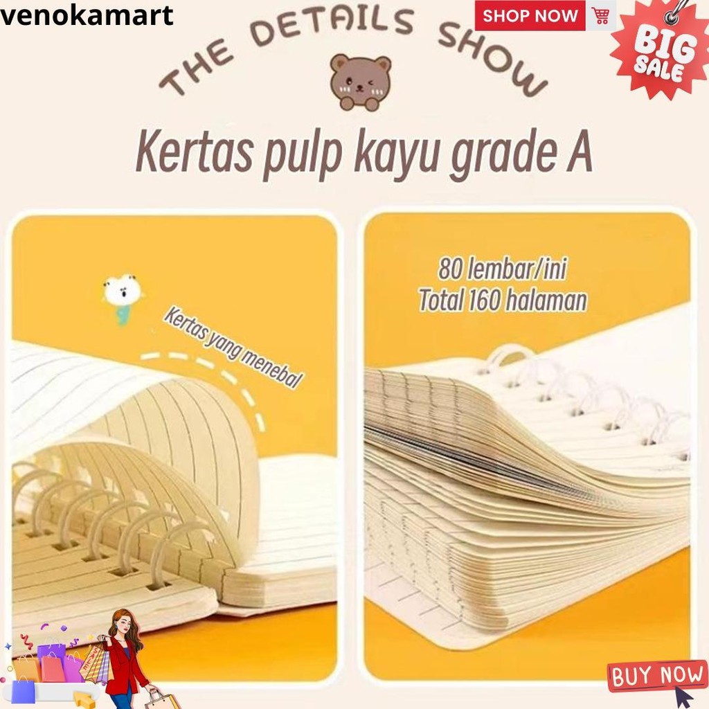 

Voova A7 Cute Mini Coil Notebook Girly Notepad Portable Portable Small Diary D Gratis Ongkir