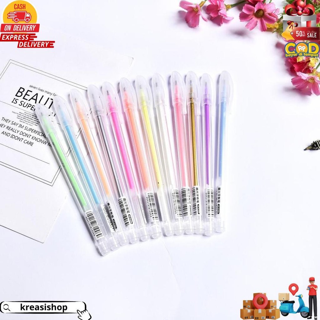 

[Miloli] 12 Pcs Coloring Pen Pulpen Warna - D0007 D Promo 4.4