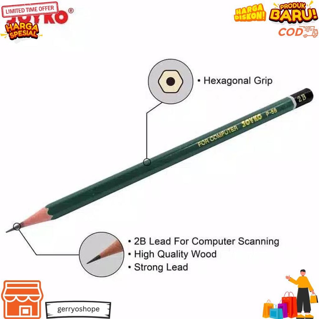 

Pensil 2B Joyko P-88 (1 Lusin) D Sale