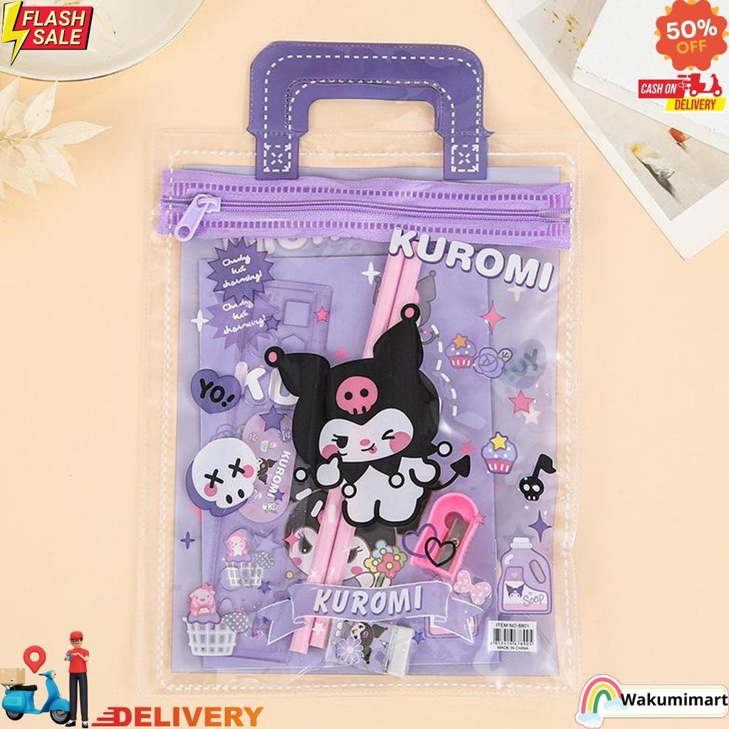 

Alat Tulis Set 6 In 1 Karakter Kuromi Murah Lucu Pouch Set Stationery Hadiah Anak Sanrio D Promo 4.4