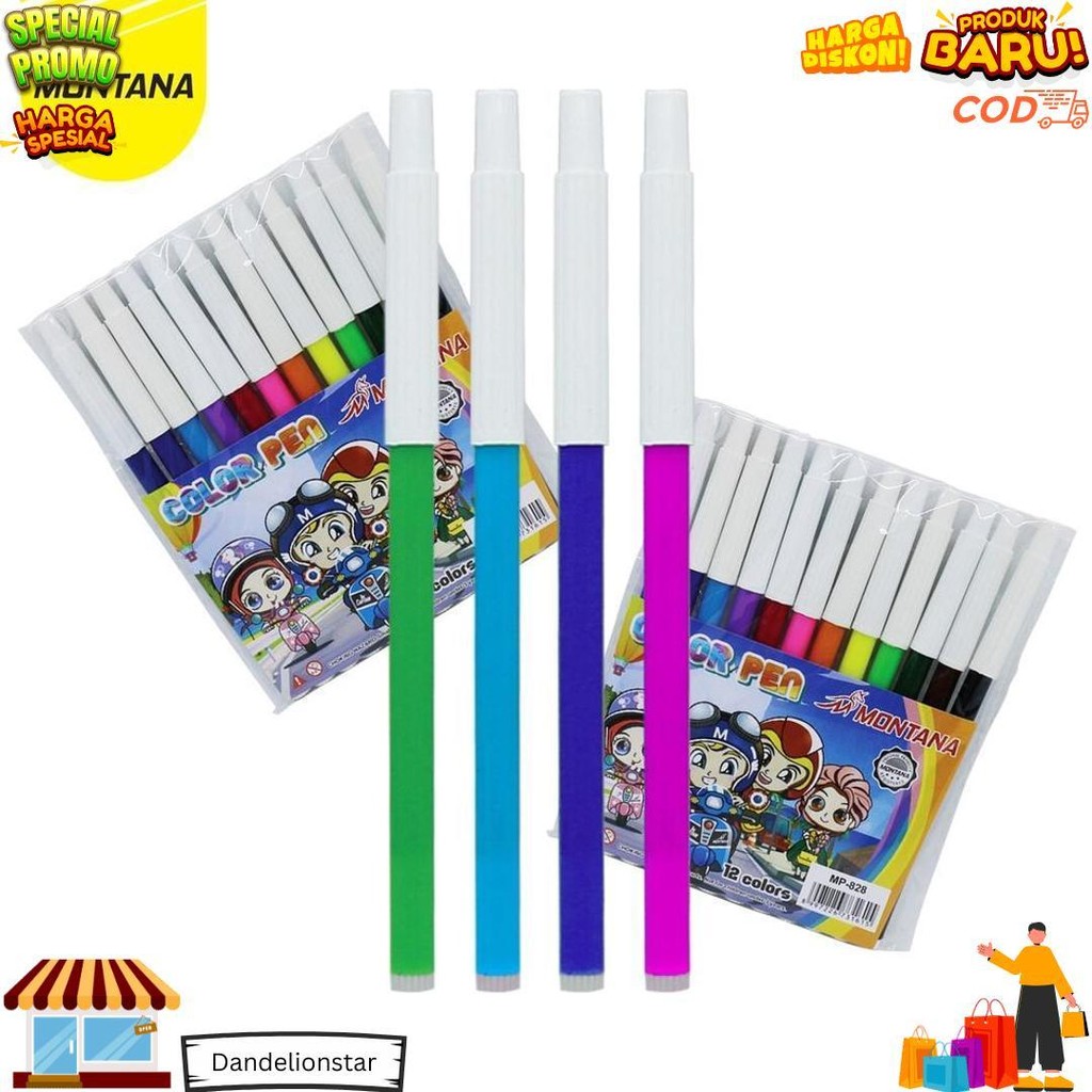 

Montana Paket Mewarnai 3.0 Pensil Warna Th-700 + 12 Color Spidol Mp 828 D Terlaris