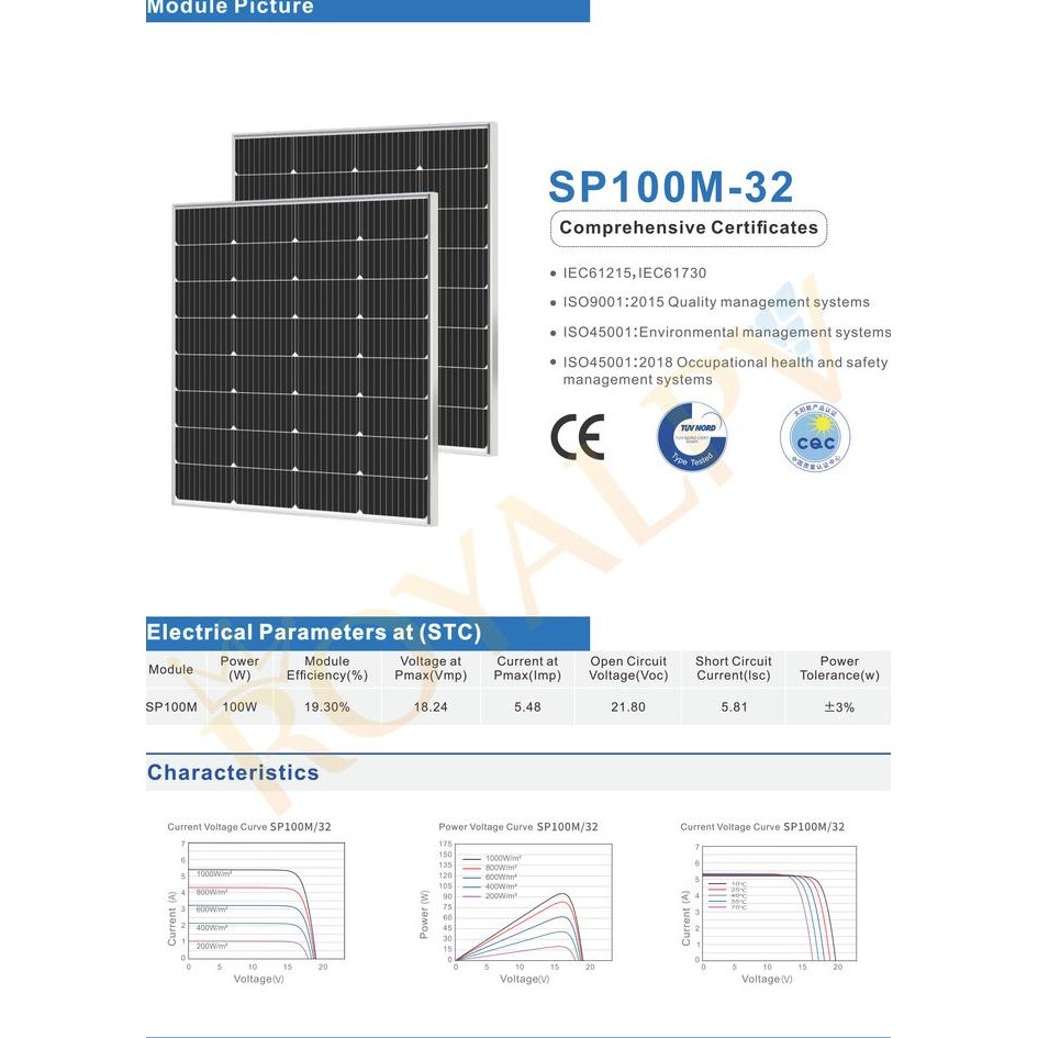 Sale Panel Surya 100Wp Mono, Solar Panel 100Wp Solar Cell 100Wp