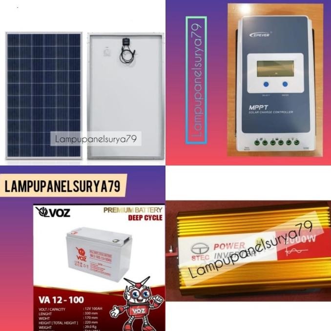 Grosir Paket Solar Panel Plts Tenaga Surya 1000Watt 1000W Free Packing Kayu
