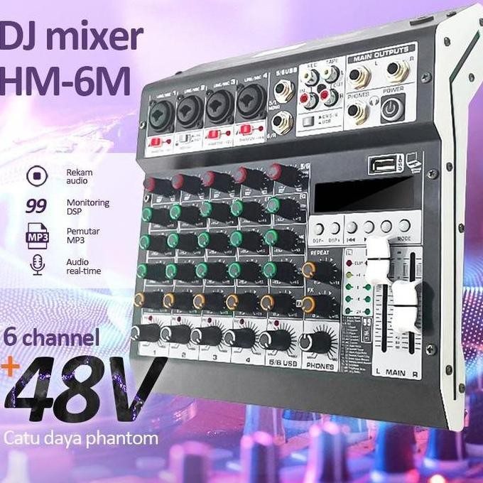 Promo Bonkyo  Mixer Sound Audio System Bluetooth Dsp Usb 6 Channel Mini Audio Interface For Recordin