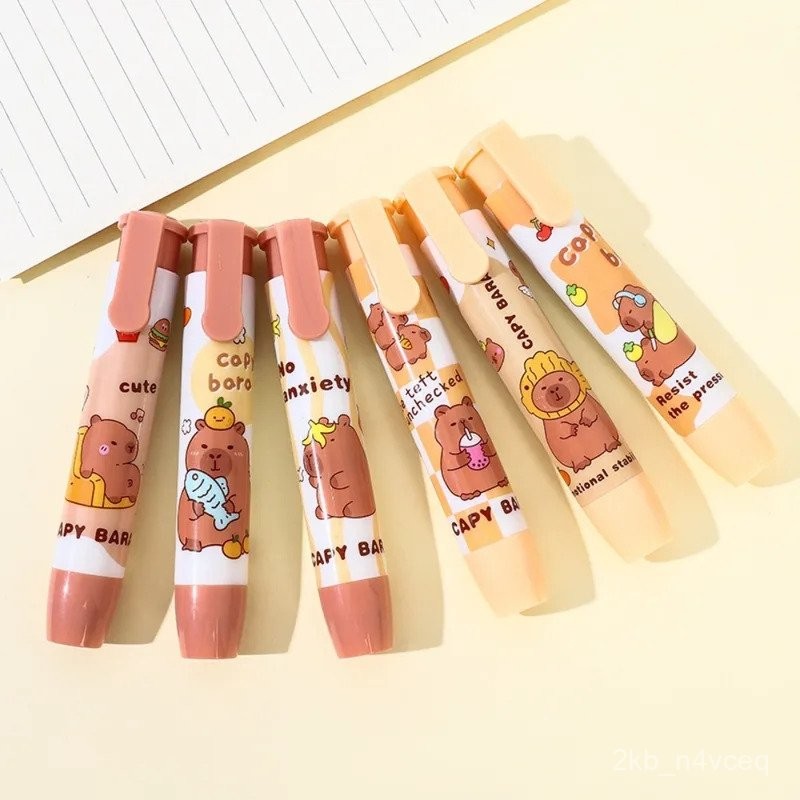 

1PC Cartoon Retractable Capybara Eraser Clean Stationery Pressing Pencil Eraser Soft Mechanical Eraser School Eraser Supplies F6MA