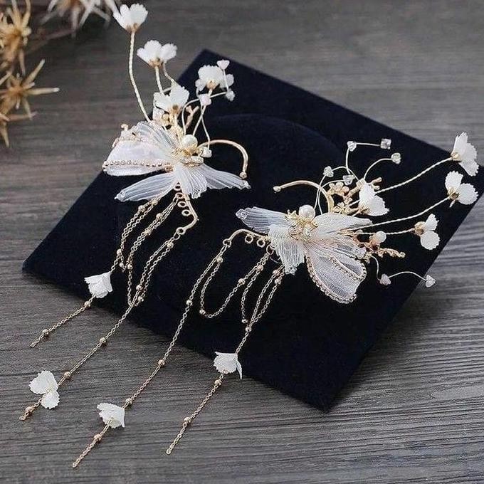 Grosir Earcuff Gold Pita Butterfly - Headpiece Hiasan Telinga - Jepit Bentuk Kupu - Kupu