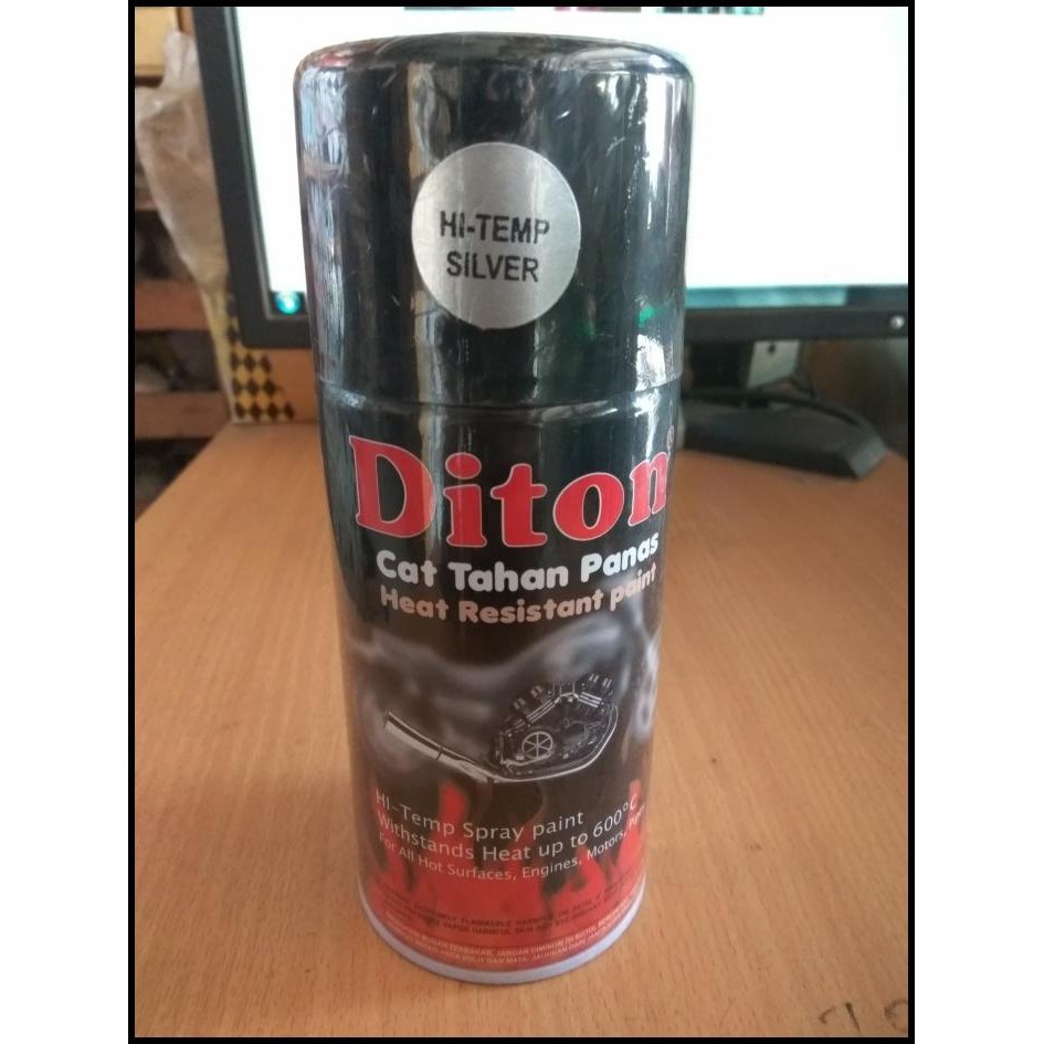 Cat Semprot Anti Panas 300Cc Merk Dyton Untuk Knalpot Warna Silver