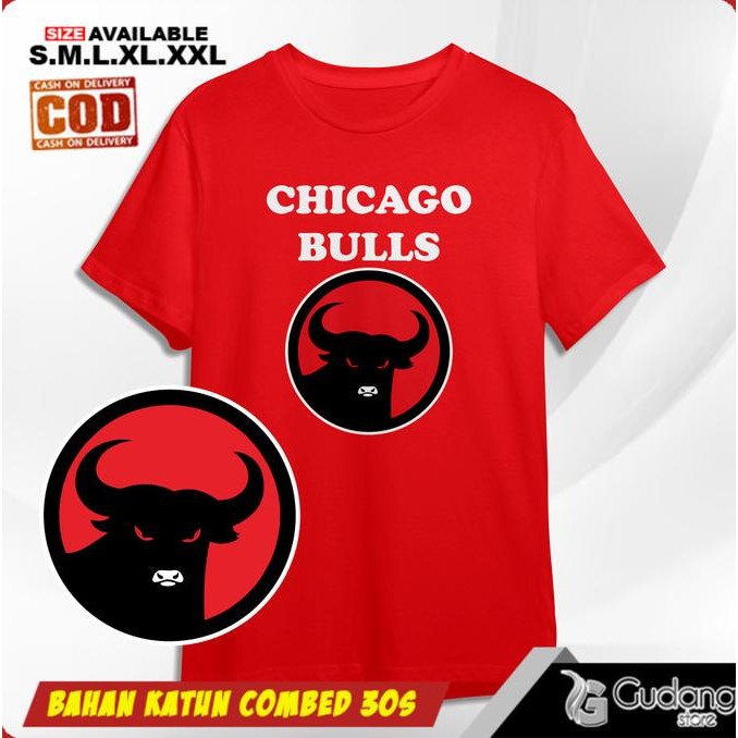 New T-Shirt Kaos Chicago Bulls Pdi Perjuangan Katun Combed 30S