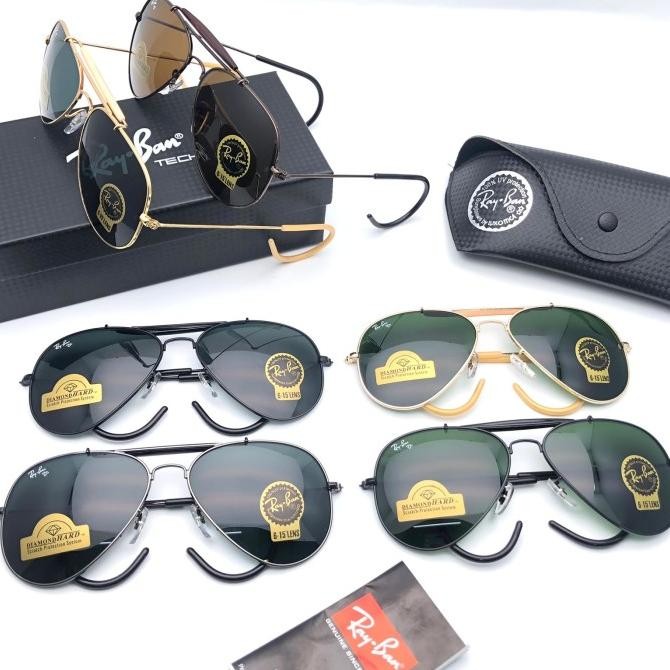 new  new kacamata hitam pria wanita ray ben aviantor uv protection + BOX