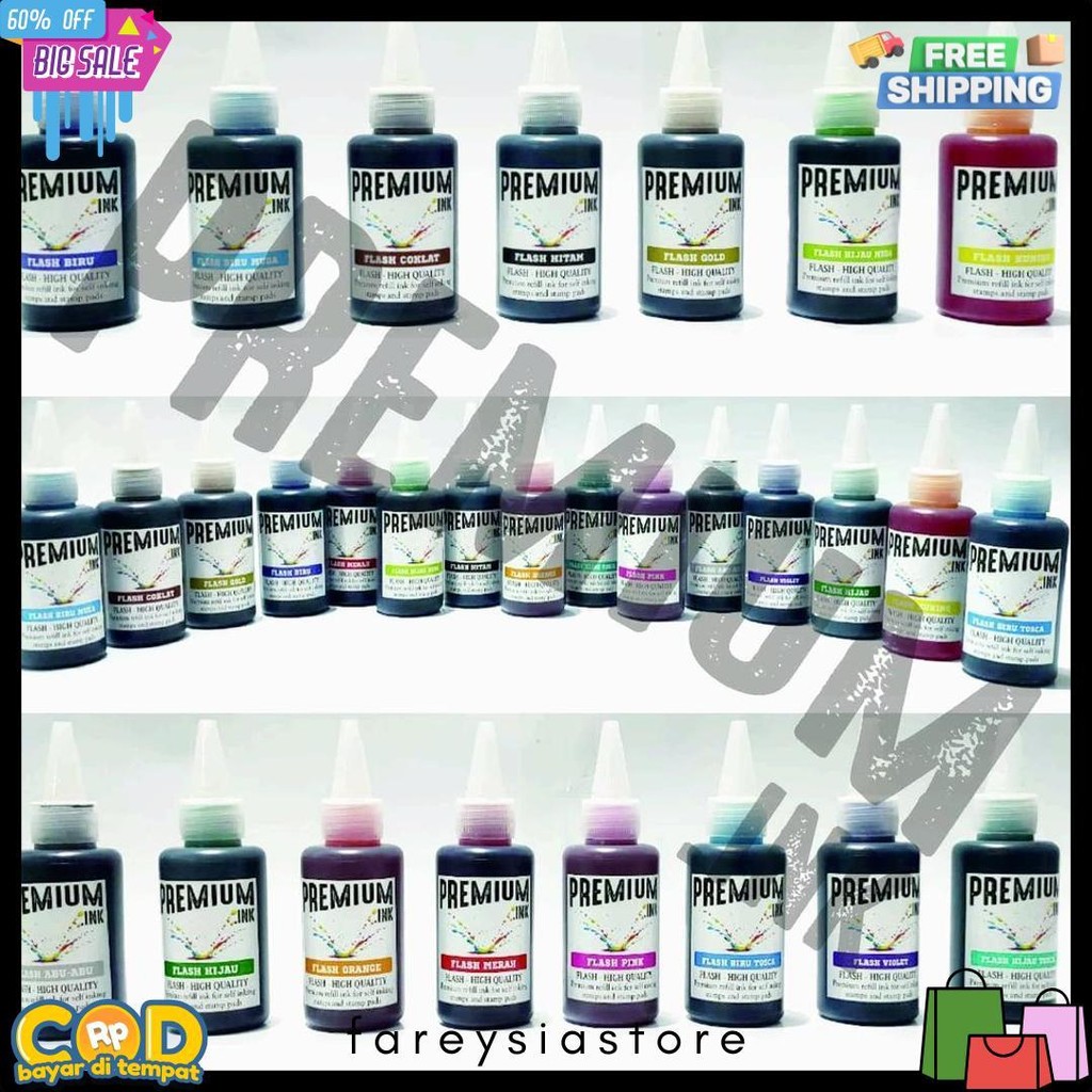 

Tinta Stempel Flash Otomatis 15 Varian Warna Kualitas Premium - Flash Ink Premium - Tinta Flash Refill Isi 100 Ml Terlengkap Dan Termurah