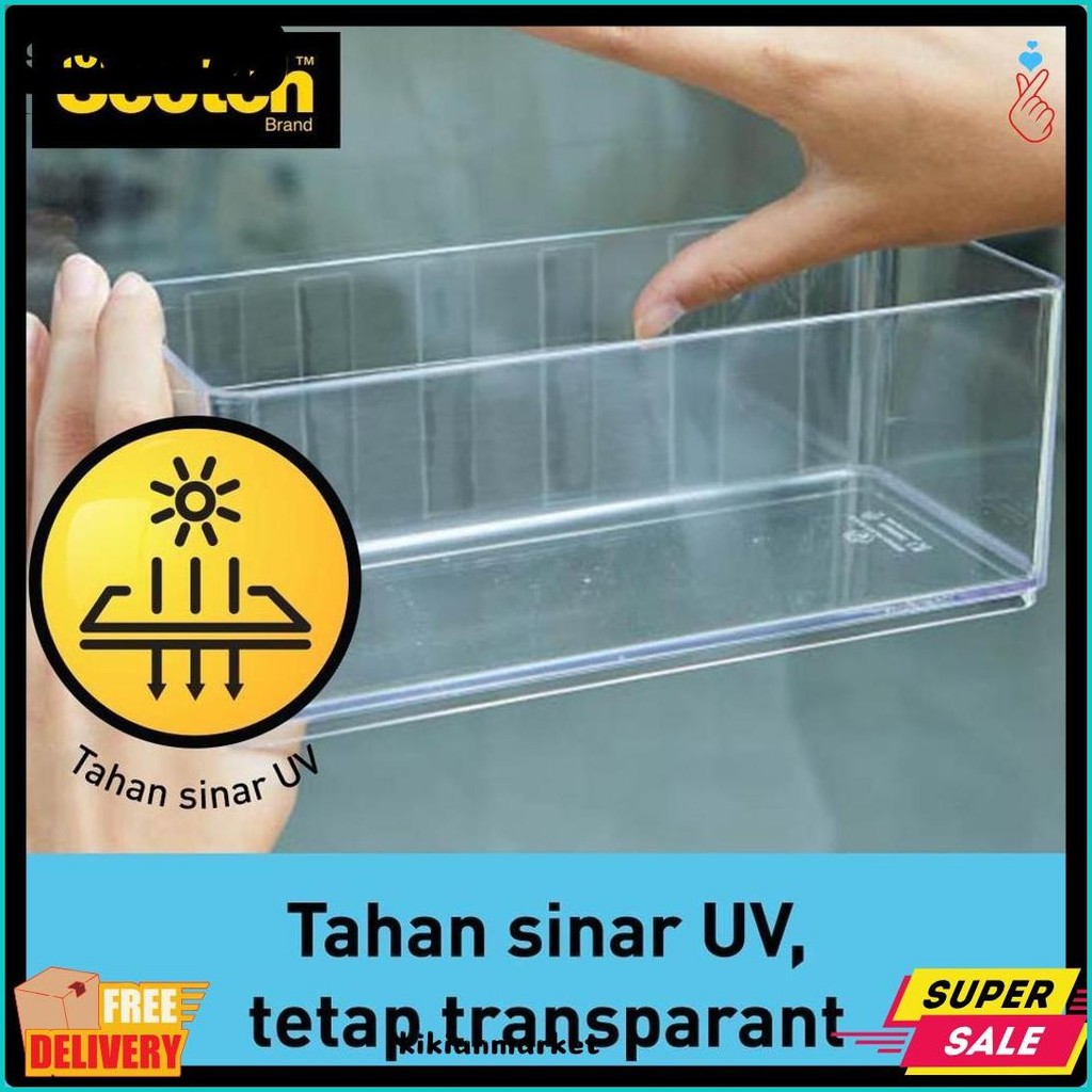 

3M Scotch Double Sided-Mounting Tape, Menahan Hingga 3.3Kg, 1 Pc, Transparan, Untuk Pengunaan Dalam Ruangan Terlengkap Dan Termurah