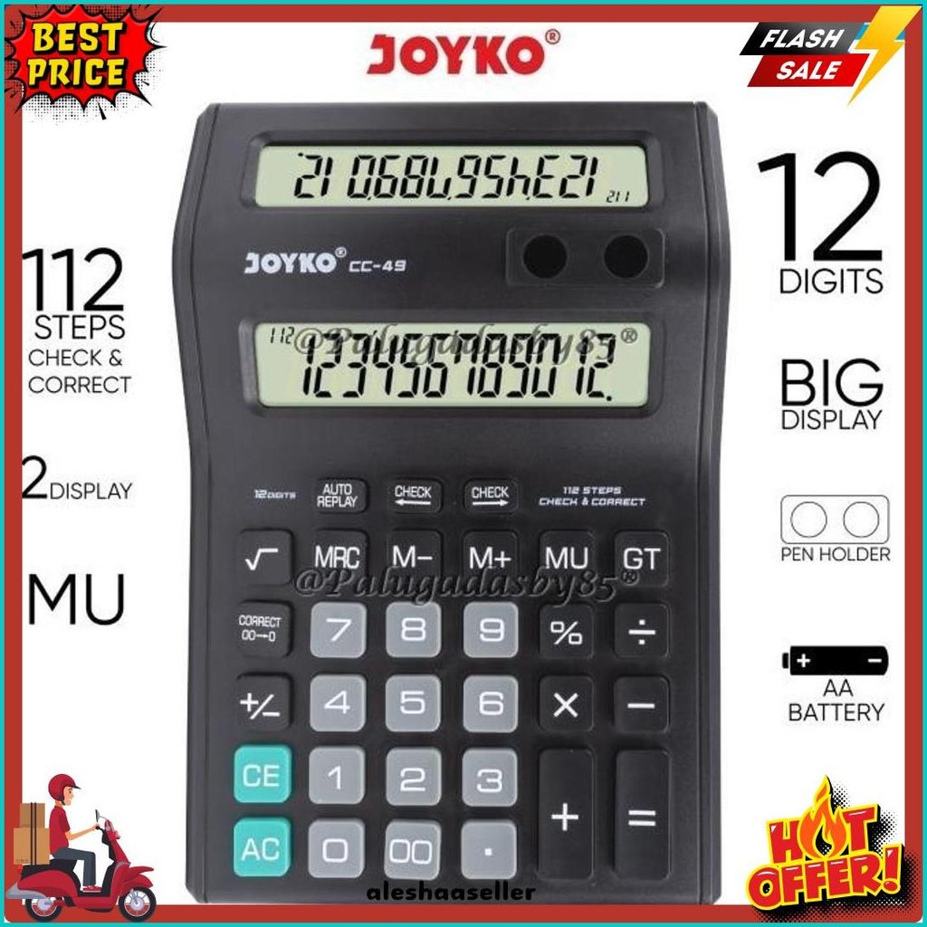 

Kalkulator Joyko Cc-49 12 Digits 2 Display (1 Biji) / Calculator Joyko Cc-49 / Joyko Cc 49 / Cc49 Terlengkap Dan Termurah