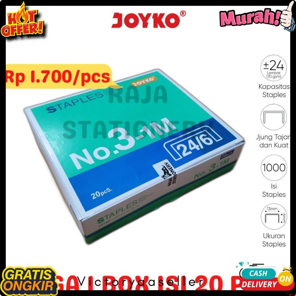 

Joyko Staples No.3 Isi Stepler Besar Hekter Joyko No.3-1M [20Pcs] Flash Sale! Diskon Hingga 70%