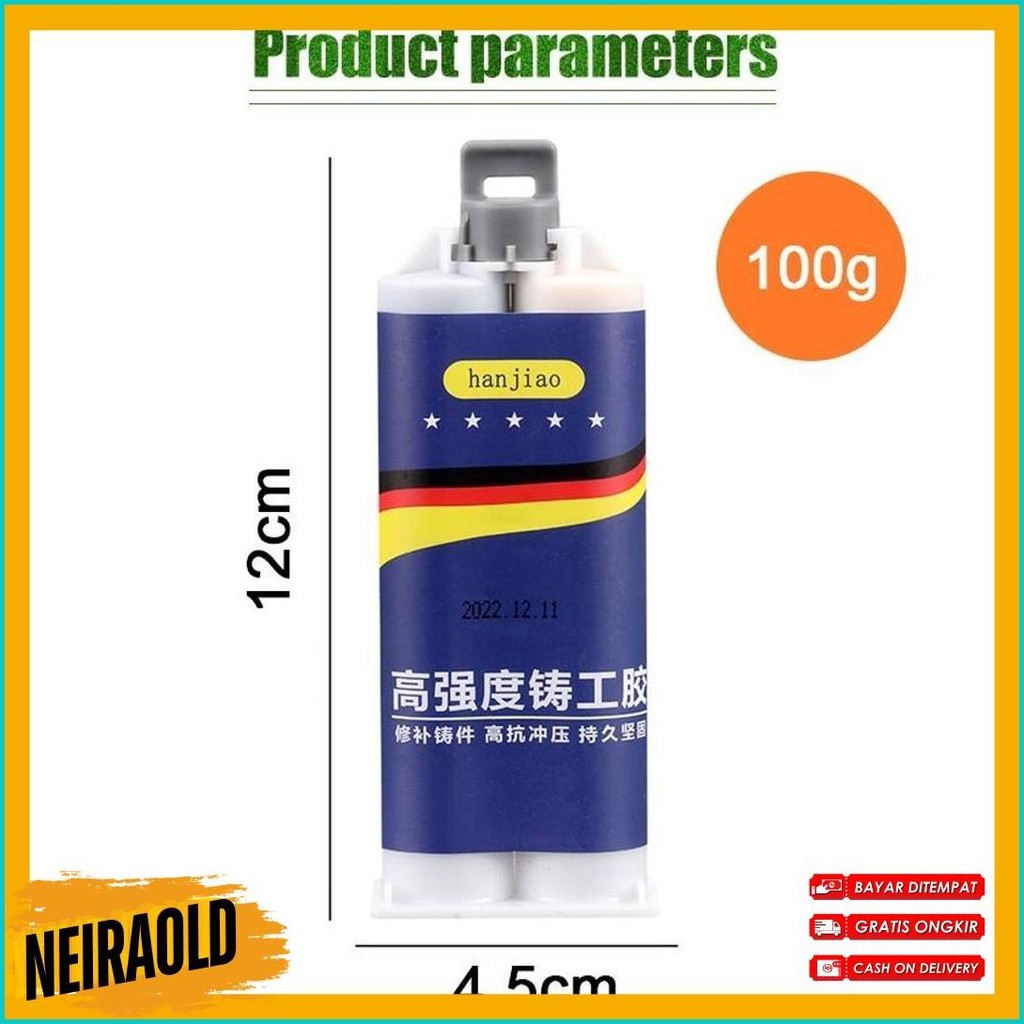 

100G Untuk Reparasi Mobil / Rumah (Lem Besi Kayu Kaca Plastik Karet Metal)Lem Perekat Super Pasta Perbaikan Metal Casting Glue Diskon Setengah Harga