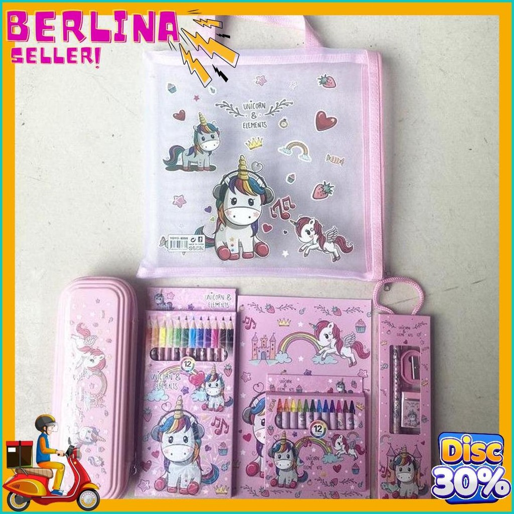 

[Serbalakuofficial](Ktps.11)Kotak Pensil Sett / Study Set Stationery Set Alat Tulis Sekolah Anak Set Atk Motif Diskon