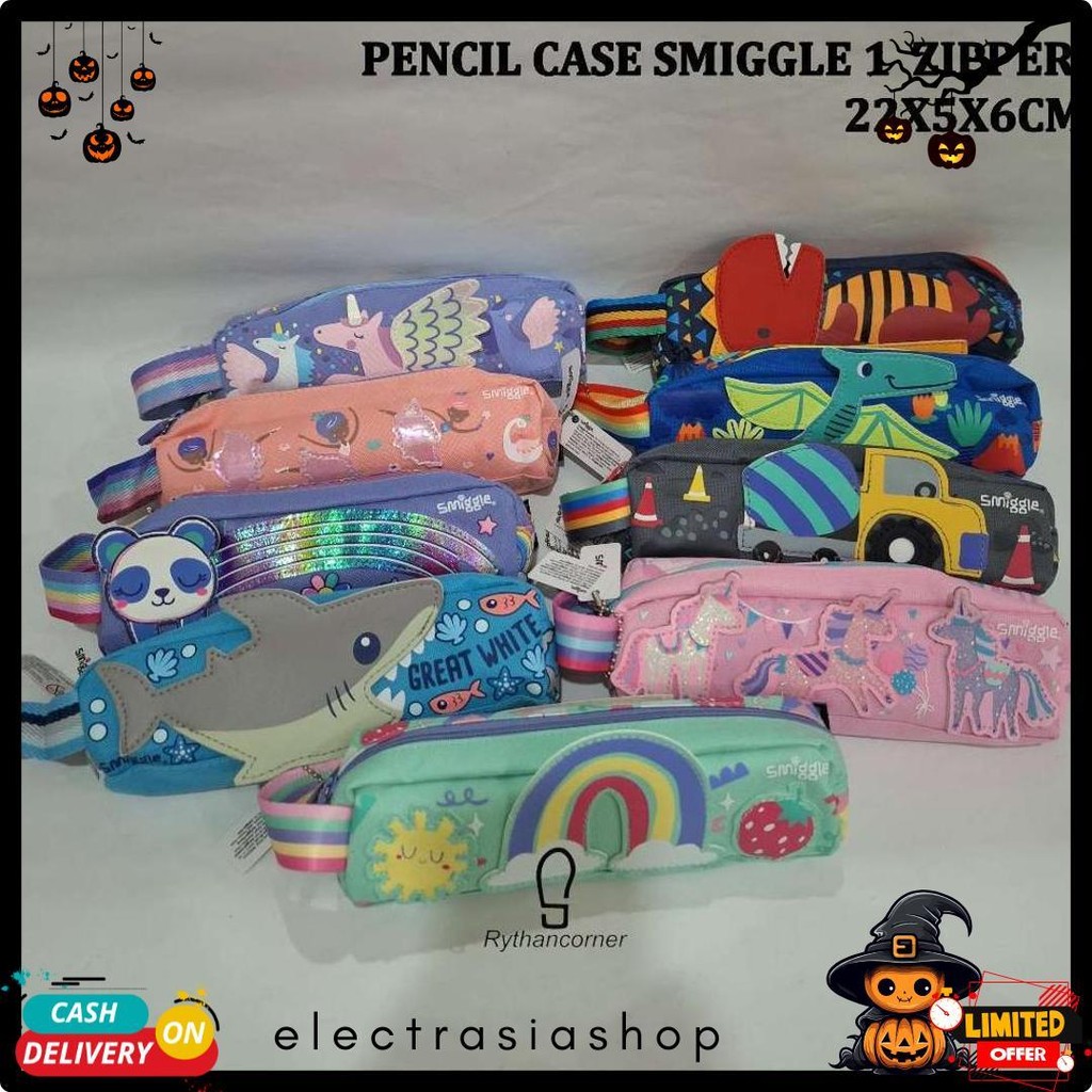 

Pencil Case Kotak Pensil Smiggle 1 Zipper Karakter Diskon Setengah Harga