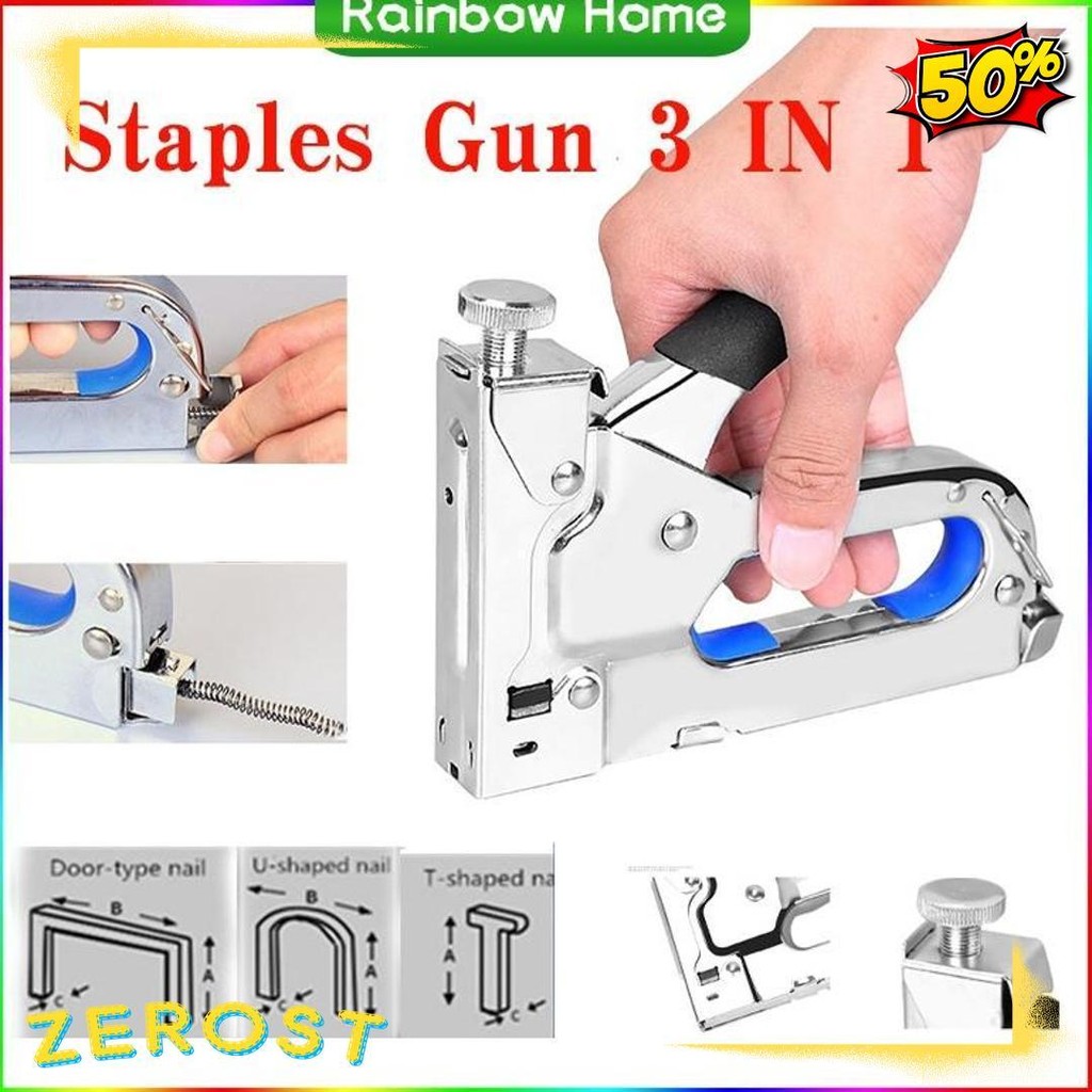 

Staples Gun Tacker Mollar 3 In 1 / Staple Jok Tembak Hekter 3 Way Dapat 3 Jenis Paku/3 In 1 Staples Gun Tacker Mollar Flash Sale! Diskon Hingga 70%