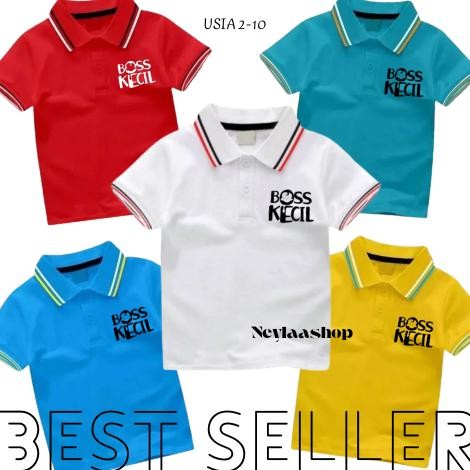 Kaos Polo Kerah Anak Boss Kecil Cewek Dan Cowok Unisex Umur 2-10 Tahun Cocok Untuk Acara