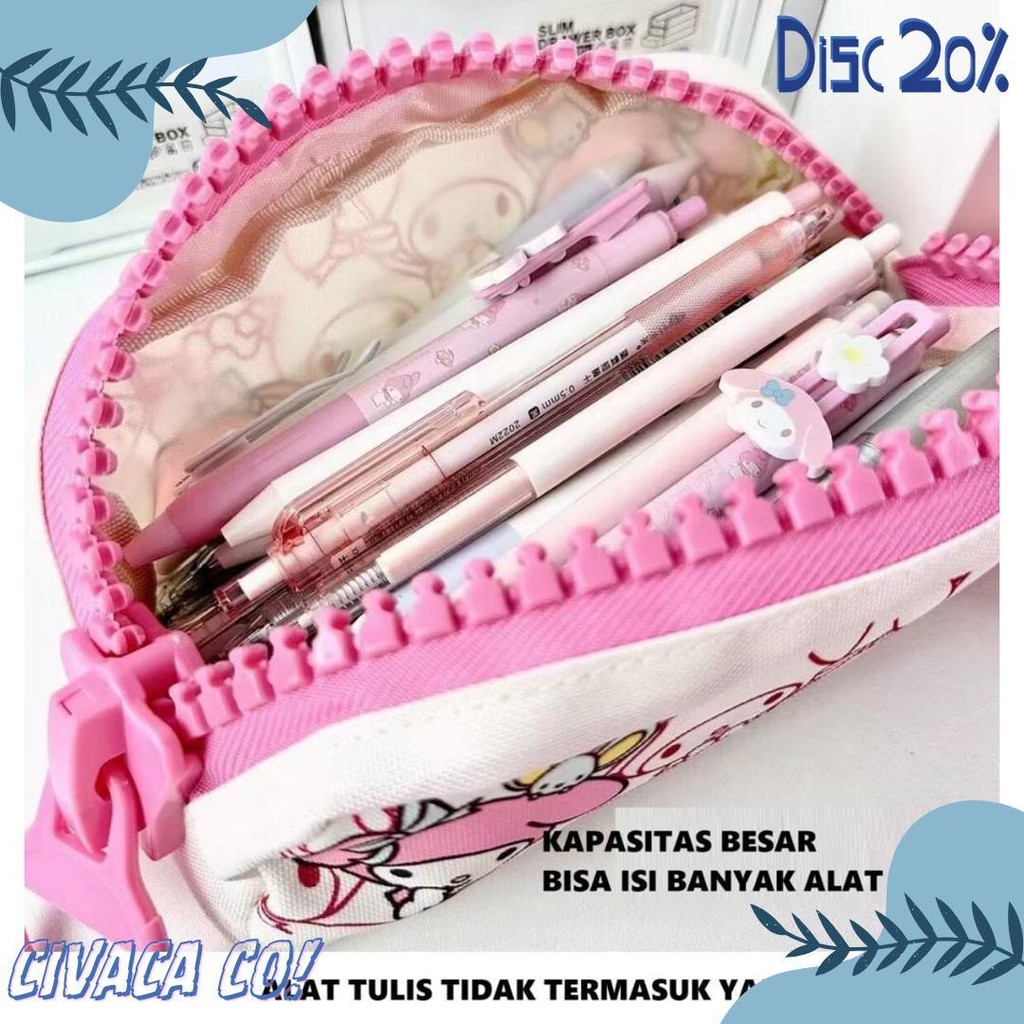 

Tempat Pensil Kotak Pensil Softcase Kanvas Toy Story Sanrio My Melody Pochacco Resleting Besar Diskon