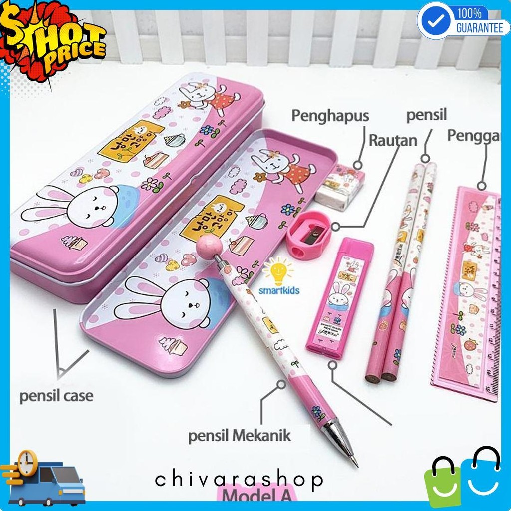 

Alat Tulis Set Paket Komplit 7 In 1 / Stationery Complete Lengkap / Kotak Pensil Anak / Souvenir Hadiah Kado / Sekolah Karakter Kartun Lucu Animal Hewan / Perlengkapan Tulis / Tempat Pensil Flash Sale! Diskon Hingga 70%