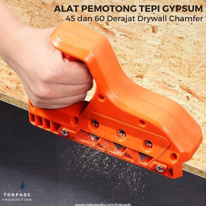 

Promo Alat Pemotong Tepi Kayu Pisau Cutter Potong Gypsum 45 dan 60 Derajat Drywall Chamfer COD