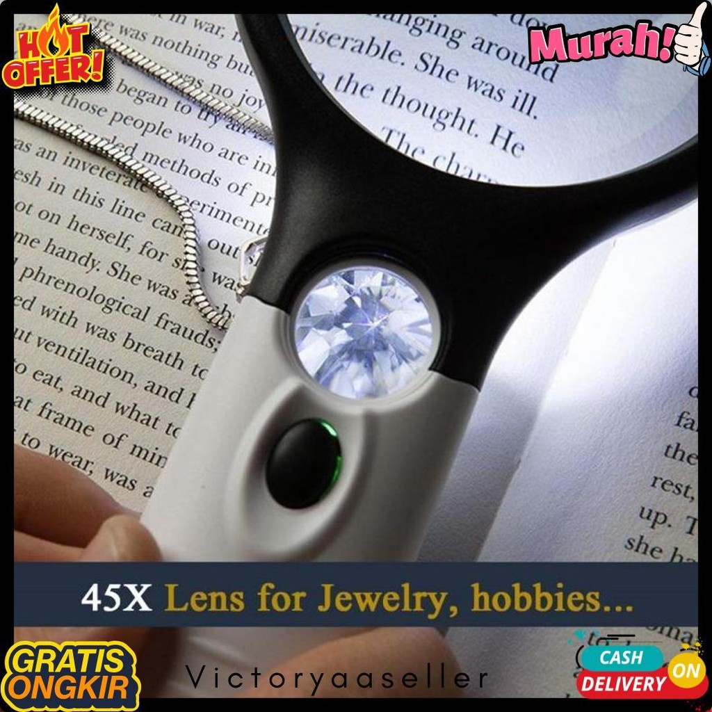 

2 In1 Lampu Kaca Pembesar Led Membaca Magnifying Glass Dengan Lampu Diskon