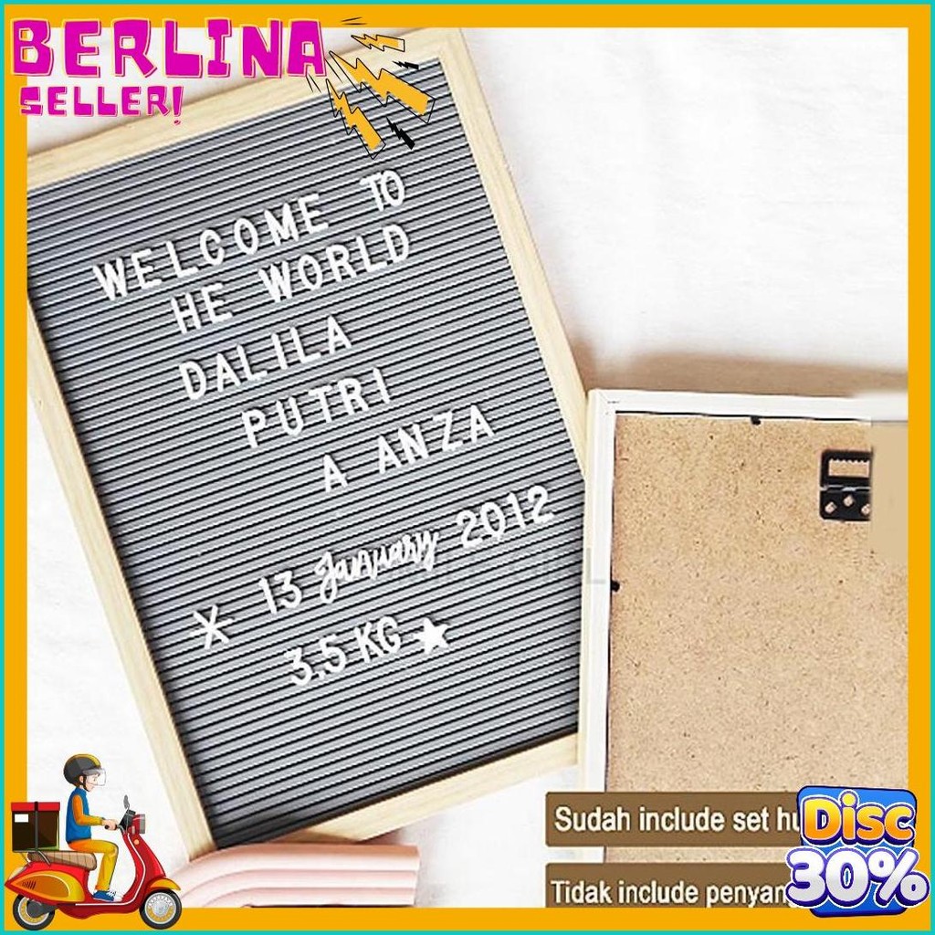 

Letter Board Baby Include Huruf/ Felt Letter Board Set / Letter Board/Papan Nama Bayi /Papan Menu / Dekorasi Rumah Viral 30*40 Cm Diskon Setengah Harga
