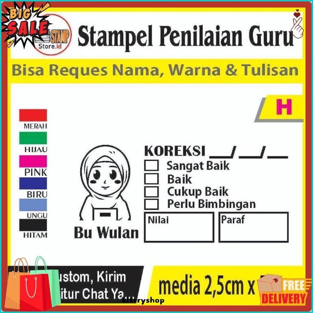 

Stempel Penilaian/Ganti Nama, Gambar Dan Warna/Cap Guru/Stampelbuguru Diskon Setengah Harga