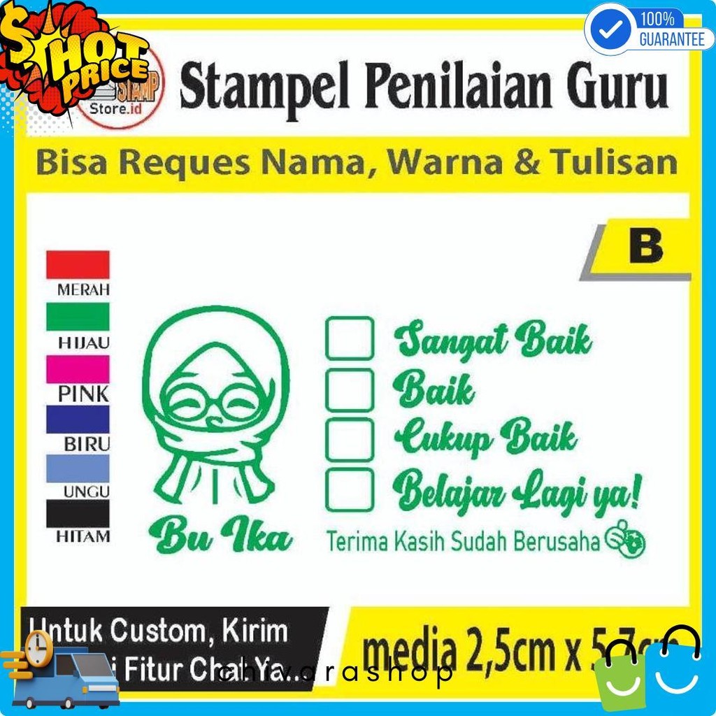 

Stempel Penilaian/Ganti Nama, Gambar Dan Warna/Cap Guru/Stampelbuguru Flash Sale! Diskon Hingga 70%