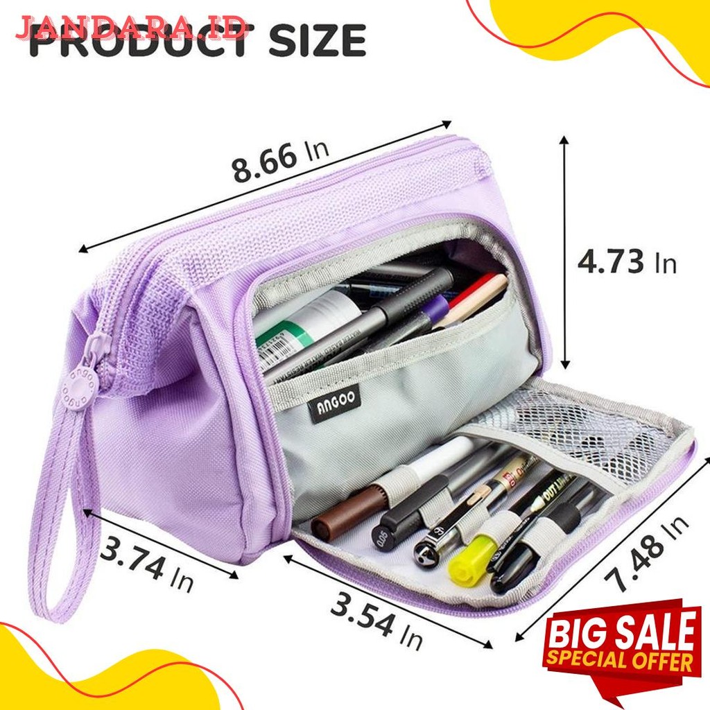 

[Cod] Angoo Super Large Capacity Pencil Case Kawaii Korean Pencil Cases Aesthetic Stationery Office Desk Storage Bag For Girls School Supplies Terlengkap Dan Termurah