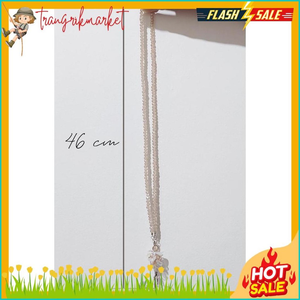 

[Lalaluna] Lanyard Crystal Beads Aesthetic | Gantungan Id Card Kantor - Bloom Diskon