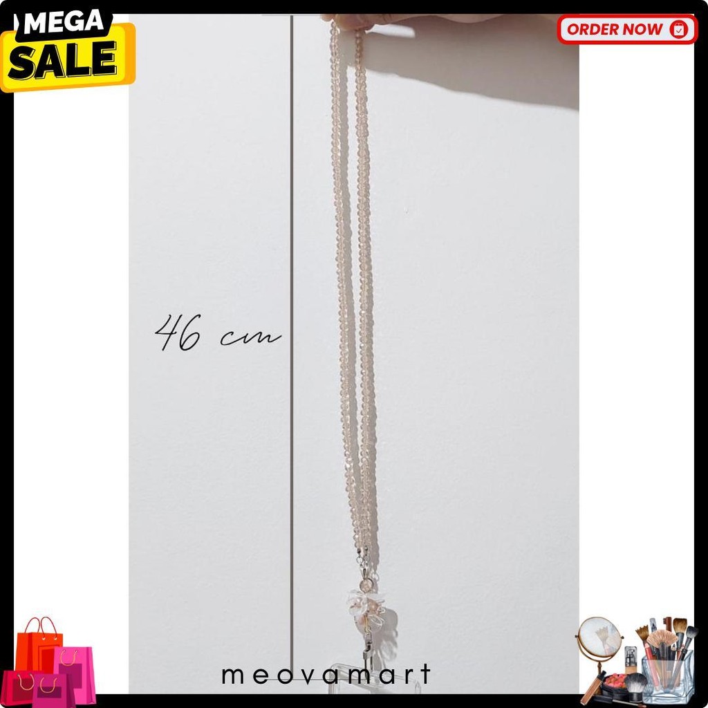 

[Lalaluna] Lanyard Crystal Beads Aesthetic | Gantungan Id Card Kantor - Bloom Diskon