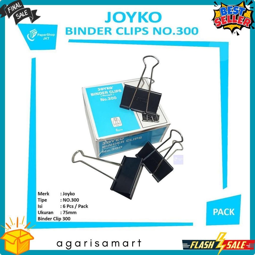 

Joyko - Binder Clip No.300 - Penjepit Kertas - Pack Diskon
