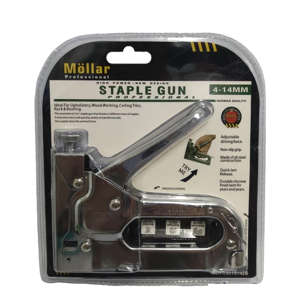 

Gun Tacker Alat Staples Dan Paku Tembak 3In1 / Staple Gun Mollar 4-14Mm / Stapler Tembak Manual Diskon Setengah Harga