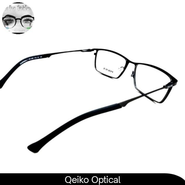 new  Frame Kacamata Minus Pria Titanium Police C01_s55 Black Elegan Model