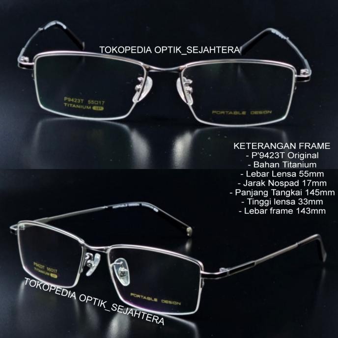 new  kacamata pria pure titanium p'9423T original